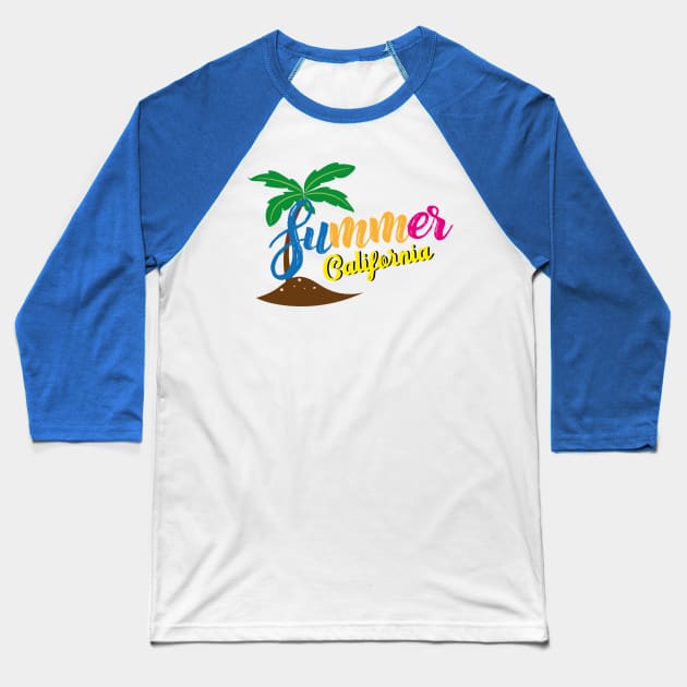 Summer California Surf Baseball T-Shirt by slawers